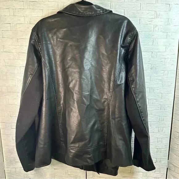 Lane Bryant Women’s moto faux leather jacket black bikercor streetwear plus size - Picture 4 of 11